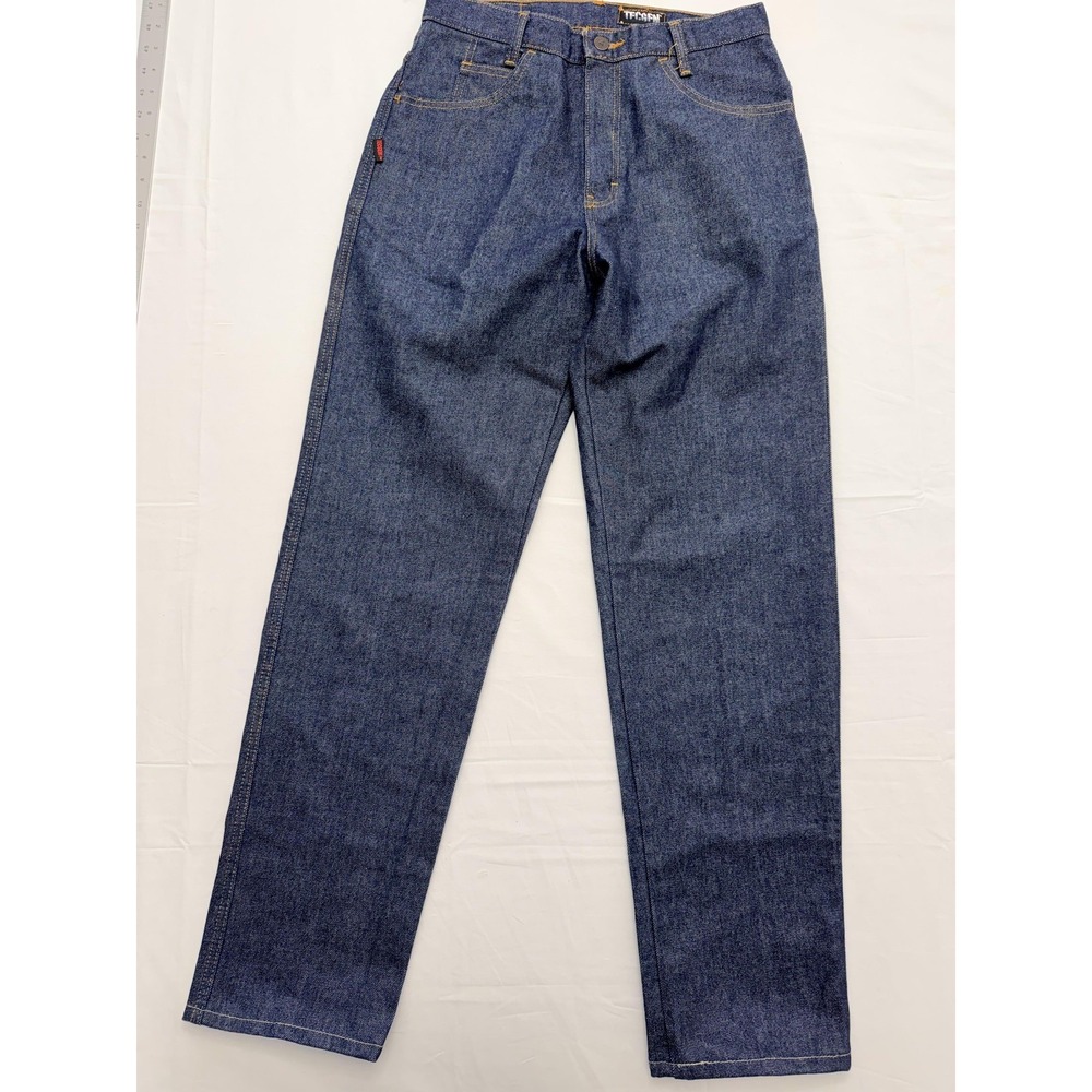 TECGEN FR Jeans Mens 30x37 Blue Medium Wash Regular Straight Denim Pants